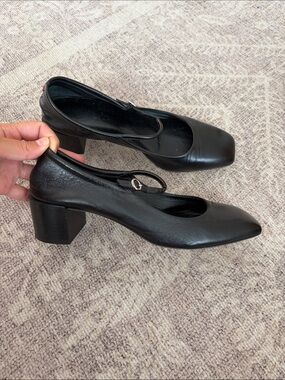 Aeyde Aline Square Toe Leather Mary Jane Pumps